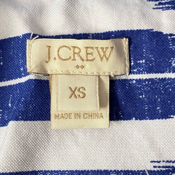 J Crew Factory Dress Shirt Womens XS Multicolor Blue White Geometric NWT Flaw - Picture 8 of 16
